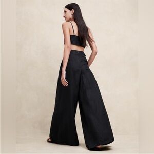 NWT! Banana Republic Black Lina Linen Wide-Leg Pant - Multiple Sizes 💜